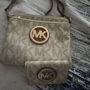 Michael Kors Tan Crossbody Bag with Gold Accents